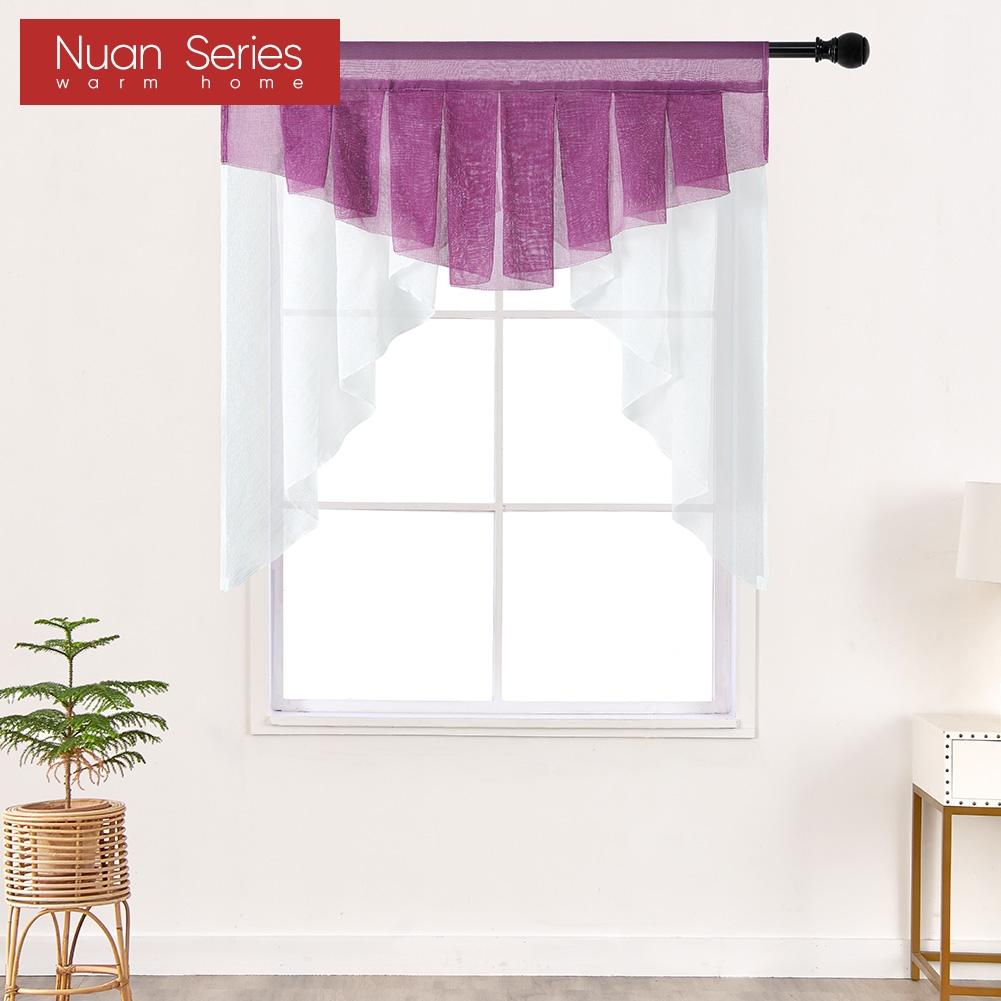 1PC Seria Nuan Fashion Două Culoare Tulle Cortina Ușă Tijă Scurt Rocket Fereastră Decorativă Perdele Bucătărie