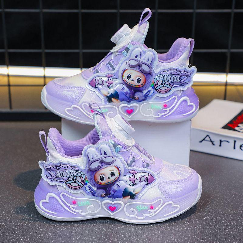 Girls' Fashionable Sports Shoes, Autumn and Winter Children's Fleece Warm Shoes, Lightweight Soft-soled Princess Shoes