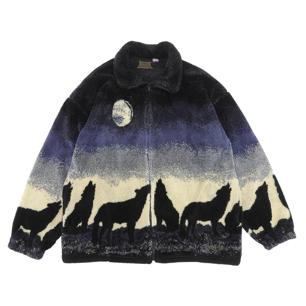 Mazmania Wolf Fleece Jacket for Men In Black and Navy from the 1990s Jacket ― Black / NavyUsed