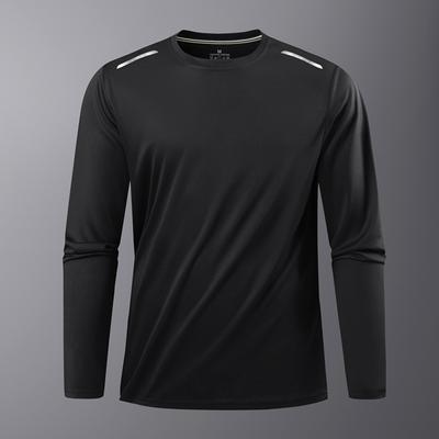 Herren Neuer Stil Herbst Winter Outdoor Sport Langarm Sweatshirt Rundhals Einfarbig Minimalistisch Vielseitig Teenager Oberteil