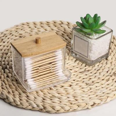 Cotton Swab Box with Lid Dustproof Transparent Visible Design Toothpicks Cotton Swab Dispenser Storage Case