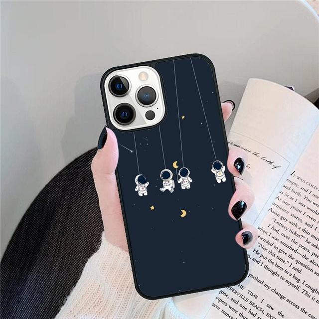 Aesthetic Space Moon Astronaut Mobile Phone Cases Cover For iPhone 17 Air 16 15 14 12 13 11 Pro MAX Apple Plus SE2020