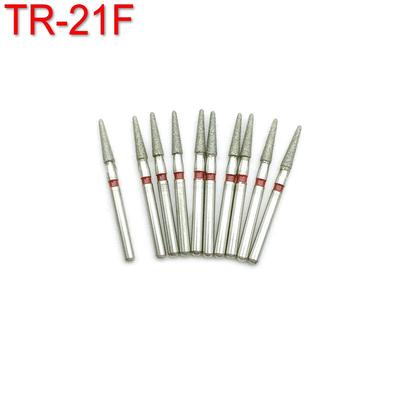 10 pçs/caixa dental diamante burs broca dental burs dia-burs para handpieces de alta velocidade fg 1.6m dentista ferramenta TR-21F