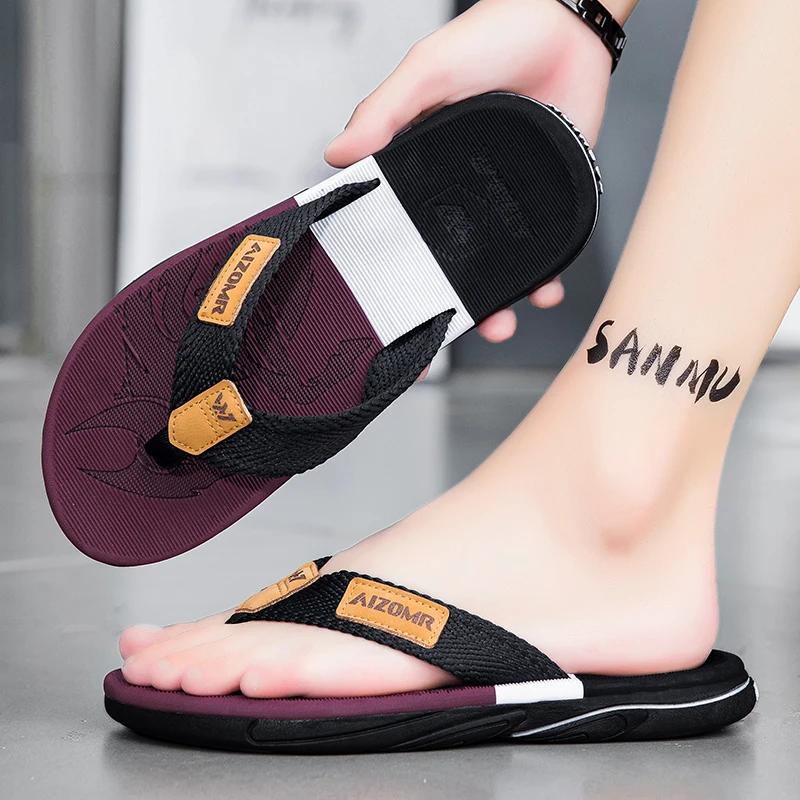 Man House Flip Flops Summer Breathable Beach Shoes EVA Slippers Sandals Men Flip Flops Soft Slippers Home Clogs Slides