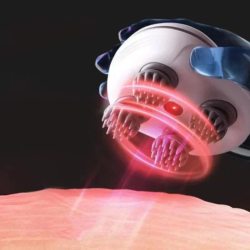 Elektrisk hodebunnsmassasjeapparat Rødt lys Terapi Antistress Slapp av Kroppsmassasje Fjern muskelspenninger Tretthet Massasjeverktøy