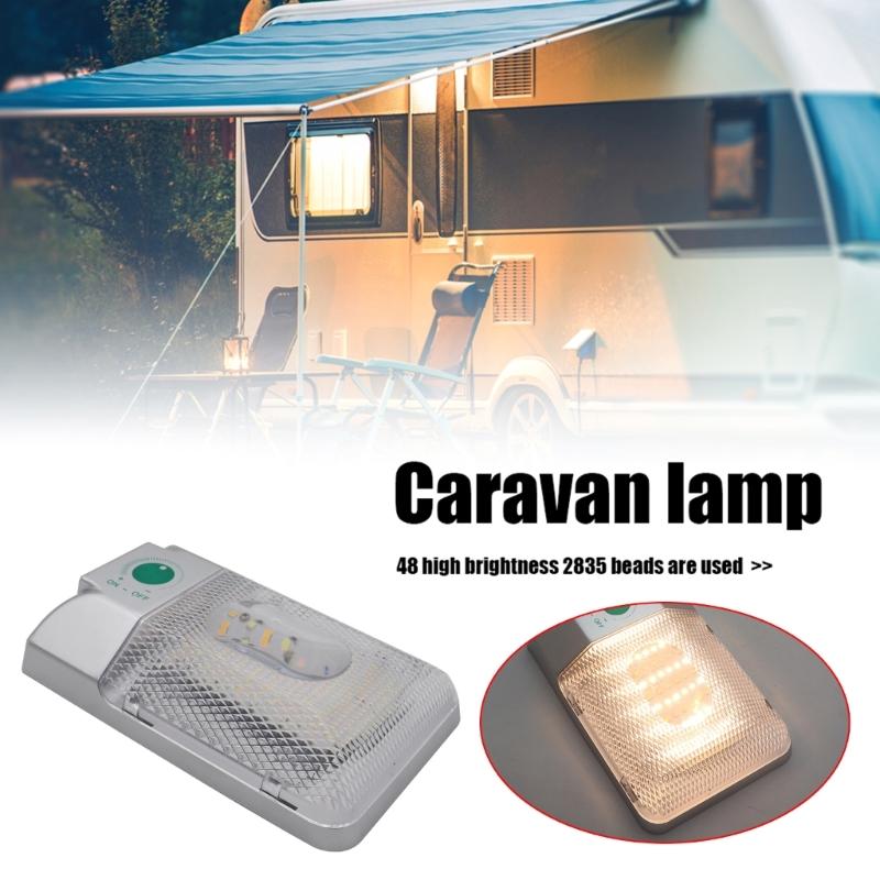 LED Light 12V Interior Dome Ceiling Light Three Color Dimming For Car Boat Camper Trailer Caravans Motorhome Accessories