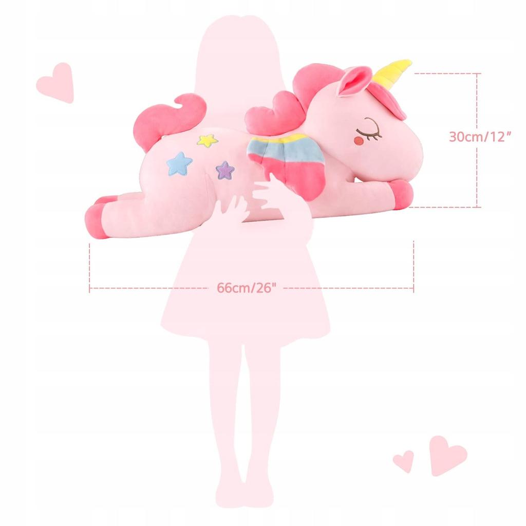 Jucarie Plus Unicorn 66cm Plush Toy Soft Stuffed Animal Multicolor for Kids Adults Gift