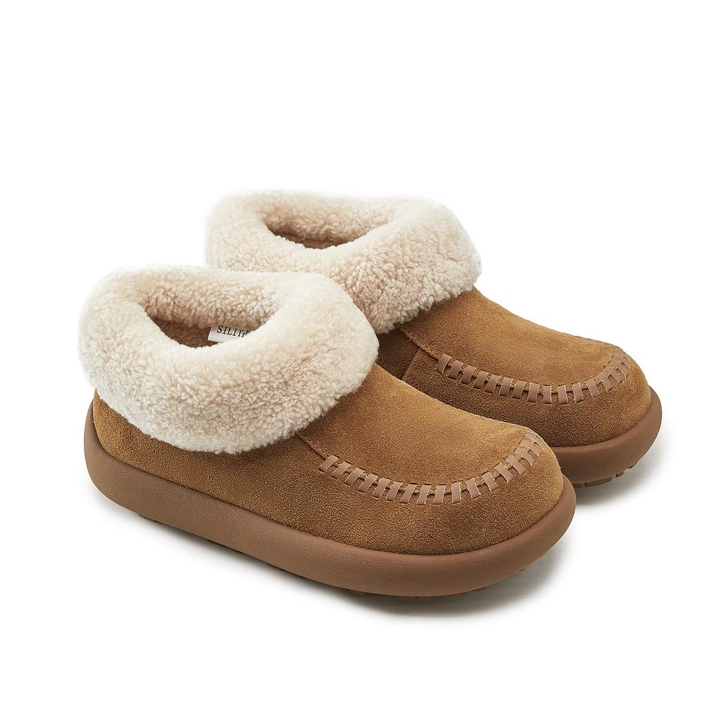 In the winter of 2025, the new French retro outer wear round head thick-soled snow boots for women are versatile and velvet warm short boots for women