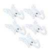 5PCs Clothes Hook Single Bow Type European Retro Zinc Alloy White Wardrobe Use 35 x 55MM