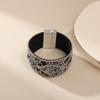 Magnetverschluss Strass Armband Perlen Blumenmuster Charm Armband Damen