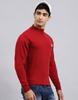 MONTE CARLO Mens Solid Red Turtle Neck Full Sleeve Pullover