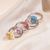 Elegant Square/Star/Heart/Oval Adjustable Ring Cubic Zirconia Embellished Copper Jewelry Trendy Stackable Accessory