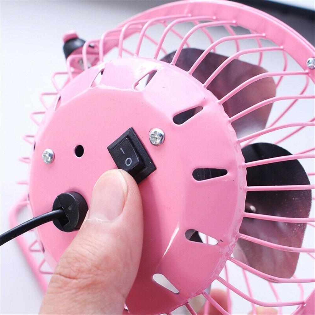USB Rechargeable 4Inch Metal Desk Fan Super Quiet Portable Mini for Home Office Camping Travel