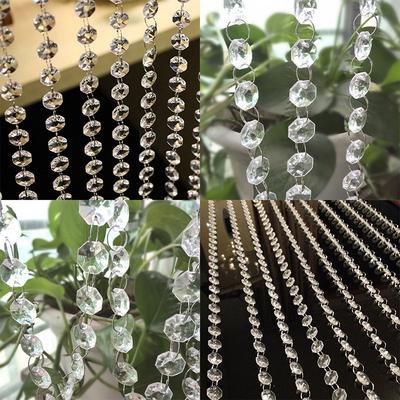 Cortina de cristal acrílico de 3,3 pés para porta de janela suspensa decoração de casa de casamento