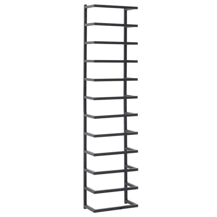 VidaXL Towel Rack Black 24x12x96 Cm Steel