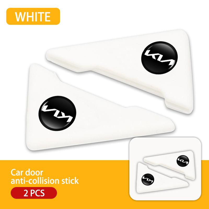ABF3 2pcs Car Door Sticker Bumper Protection Cover Triangle Decals For KIA Stinger Optima Cerato Soul Venga Forte Spectra Sedona