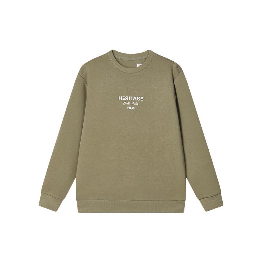 

FILA Heritage Series Letter Round Neck Pullover Sports Sweatshirt Men sweatshirt Banana-Coffee F11M418210F-DG M