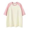 Pure Cotton Multicolored Heavy-duty Couple T-shirt with Shoulder Sleeves for Short-sleeved Women