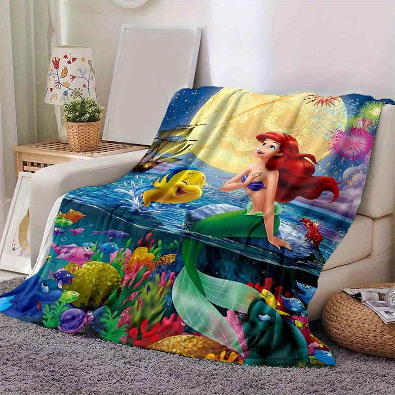 

The Little Mermaid Cartoon Blanket, Short Plush Cute Warm Blanket, Living Room Home Decoration Sofa Four Seasons Travel 80x120cm