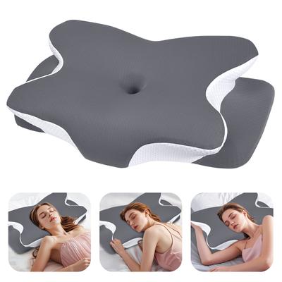 Almohada Cervical para Dormir Almohadas de Cama Funda de Seda Refrigerante Almohadas Ergonómicas de Espuma Viscoelástica Soporte para Cuello y Hombros al Dormir