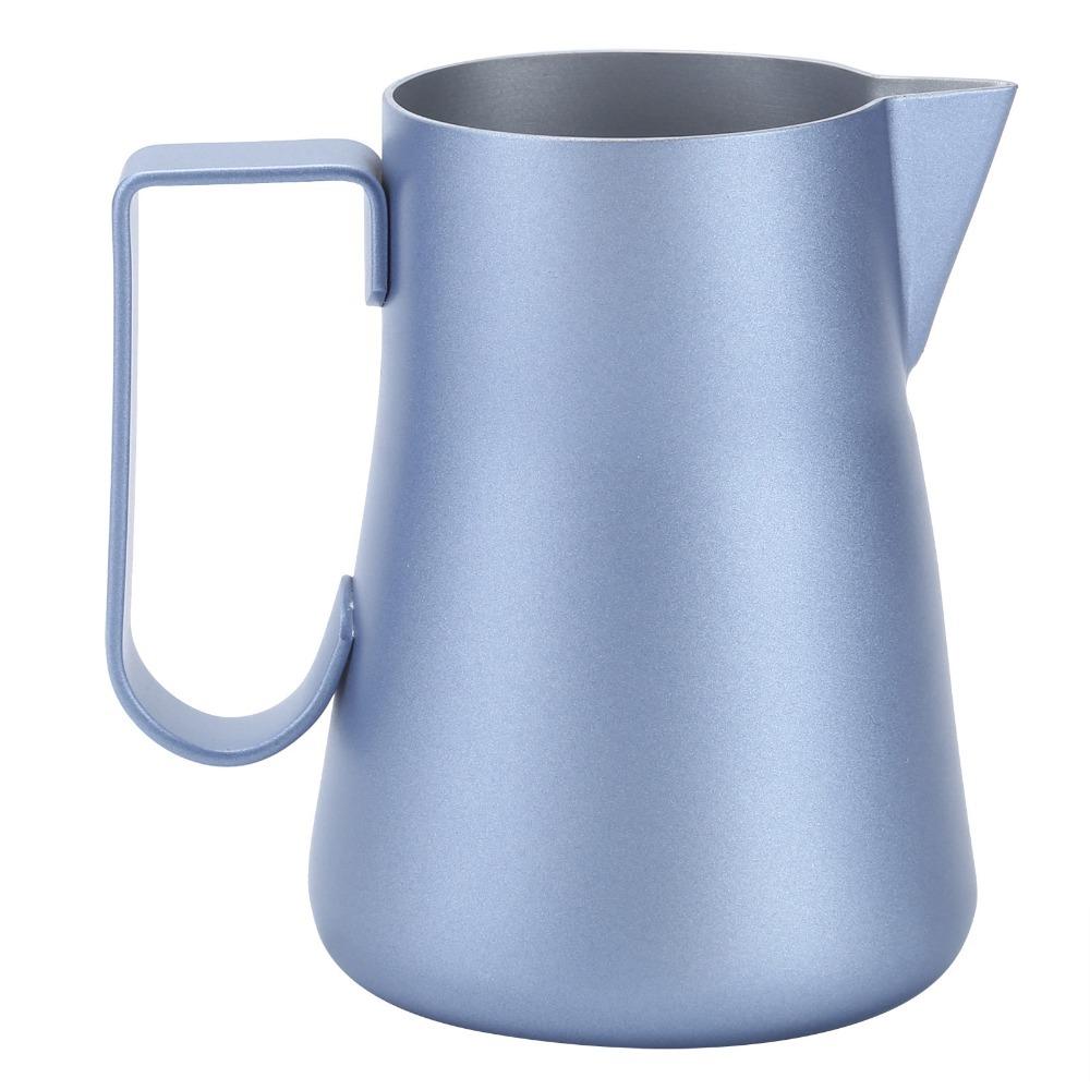 

Stainless Steel Milk Frothing Pitcher 350ml Capacity Blue Latte Art Jug Pointed Mouth Green Frothing Cup Coffee Making