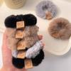2 Stück Zopf binden, Winter Plüsch Haargummi, Teddybär Haarband, Hohe Elastizität, Langlebiges Stirnband, Haare mit Gummiband binden