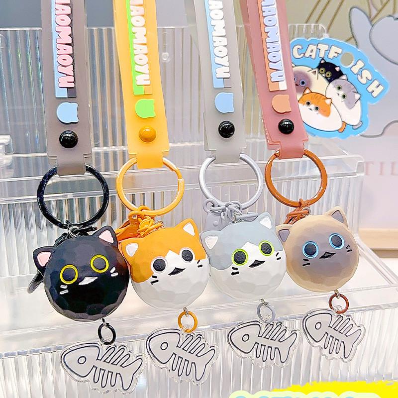 Entzückender Sakaban Jiinnew Katze Fisch Harz Schlüsselanhänger Niedliche Katze Puppe Geschenk Schlüsselanhänger