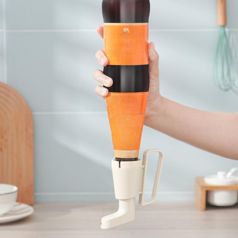 Kitchen Supplies Universal Tightly Seal Dispenser Pump W/Handle ABS Tomato Sauce Oyster Press Pump Reusable Bottle Head Gadget