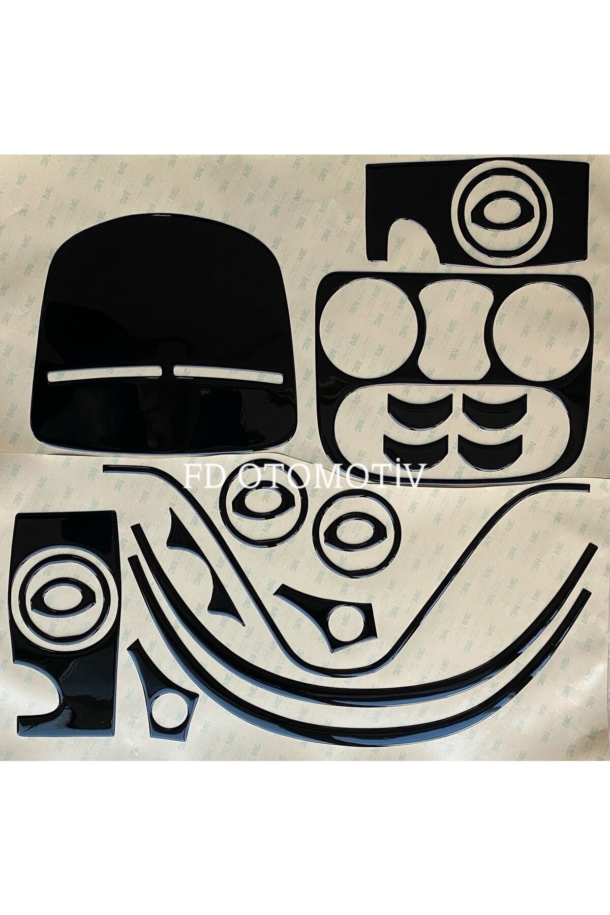 

Fiat Doblo 2001-2012 D1 D2 Torpido, Konsol, Trim, Göğüs Kaplama Set Piano Black Renk Özel Dizayn