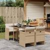 Vidaxl 5-Cz. Gartenmöbel-Set mit Kissen, Beige, Polyrattan