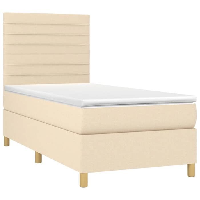 VidaXL Bed Slatted Base with Mattress and LEDs, Upholstered Bed, Single Bed, Adult Bed for Interior Bedroom, 3135482