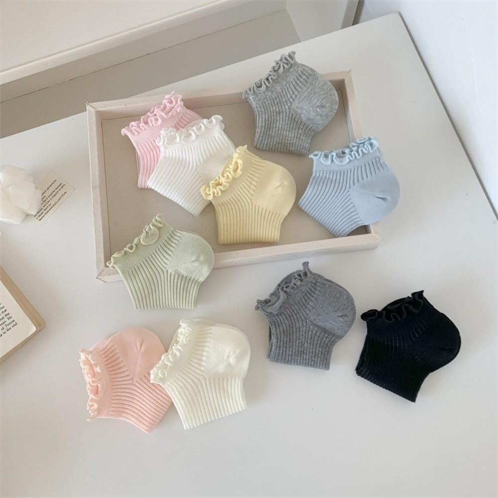 Cotton Ruffle Socks Breathable Short Socks Sweet Lace Ruffle Socks for Daily Wear