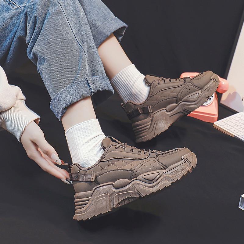 New Dad Shoes Women's Spring Student Sports Running Shoes Casual Shoes with Heightened Thick Soles