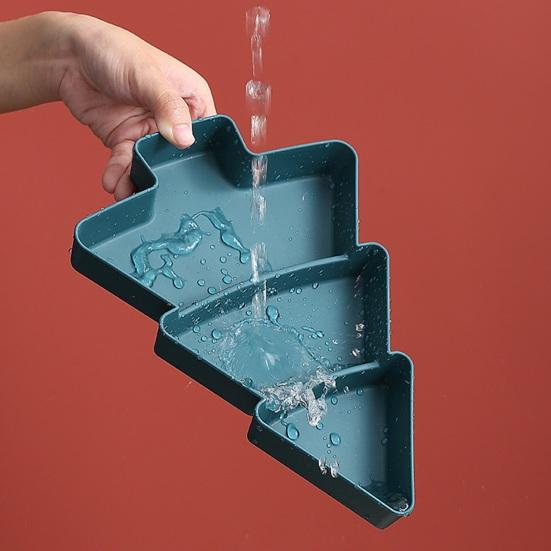 Vánoční stromek Dělený podnos na svačinu Plastová servírovací mísa na ovoce ořechy cukroví Stohovatelný talíř na jídlo na sváteční večírky Prostorově úsporný kuchyňský organizér