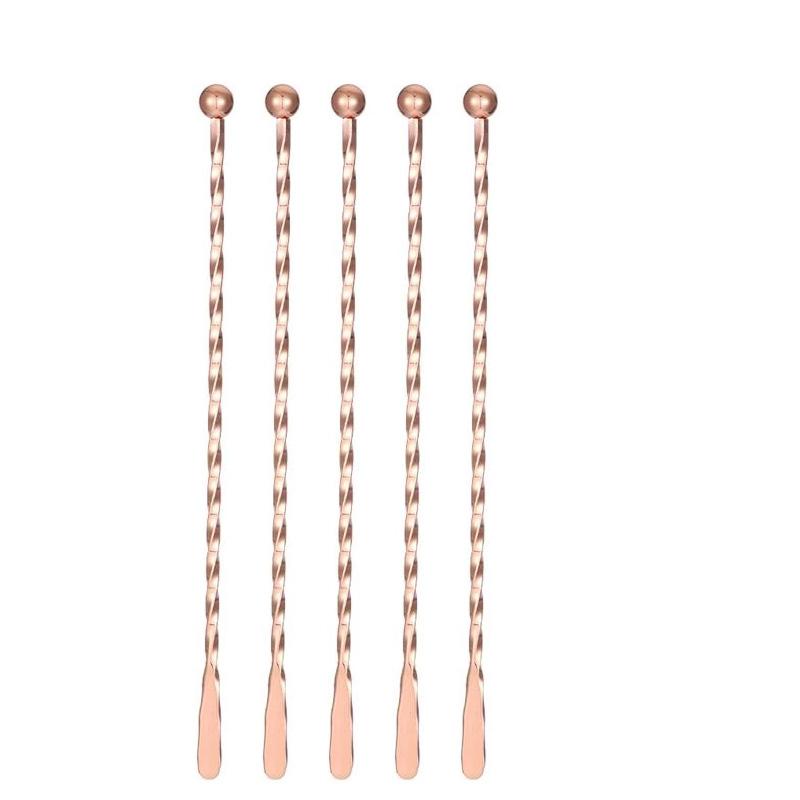 Gold Stainless Steel Stirrers 7.5 Inch Stir Sticks with Small Rectangular Paddles for Stirring Coffee Beverages Swizzle Stick