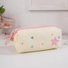 Heart Zipper Pull Stationery Organizer Pouch Star Pattern Pen Storage Bag  Office Use