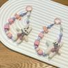 New Handmade Rabbit Mobile Phone Strap Short Wrist Strap Charm Keychain Camera Chain Lanyard With Slip Card With Slip Card