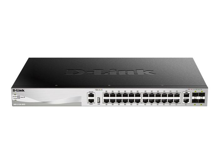 MISE EN RÉSEAU, Commutateur, Commutateur autonome, Commutateur D-Link 24 Giga Base-t Stack Mgd L3 Caractéristiques Ports LAN 24N