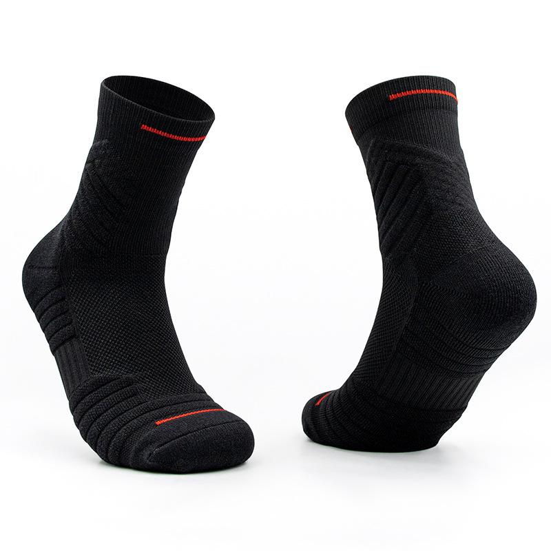 5 Pairs Men's Summer Professional Training Mid Calf Breathable Mesh Quick Dry Sports Socks