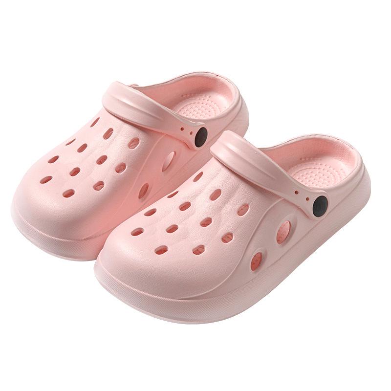 Men's Summer Hole Shoes, Half-Closed Toe Sandals, Thick-Soled Non-Slip Beach Slippers for Couples