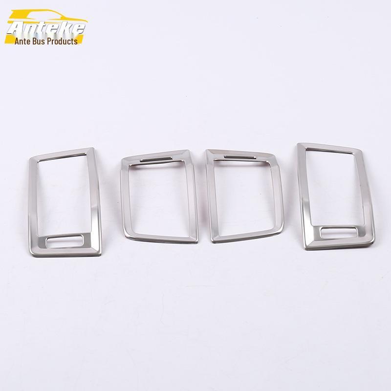 17 Kodiak Front & Console Air Vent Ring and Decal Set - Bright Silver