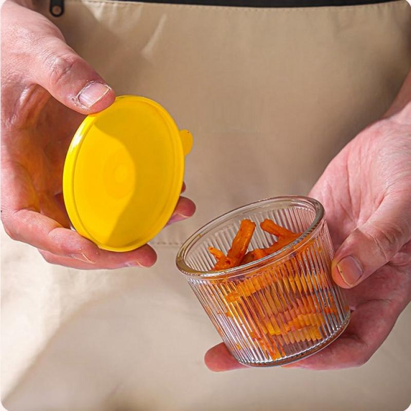 1/4Pcs 200Ml Glass Storage Jars Transparent Thicken Glass Storage Containers Multifunction Fresh-Keeping Mini Clear Jars Kitchen