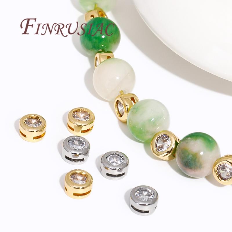 2/4/6Pcs Round Spacer Bead For Jewelry Making 18K Gold Plated Separators For Beads,Metal Beads,DIY Beading Accessories Findings