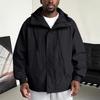 Stand Up Collar  Men's , Warm And Loose, Outdoor Solid Color,  And Breathable, With Thickened Fleece