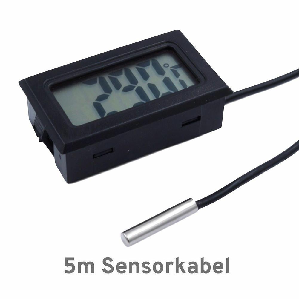 Mini Thermometer Temperatuur Display Digitaal Met Sonde 1m - 5m Zwarte Kabel -50 ° Tot + 110 ° C Huishoudelijke Artikelen Thermometer