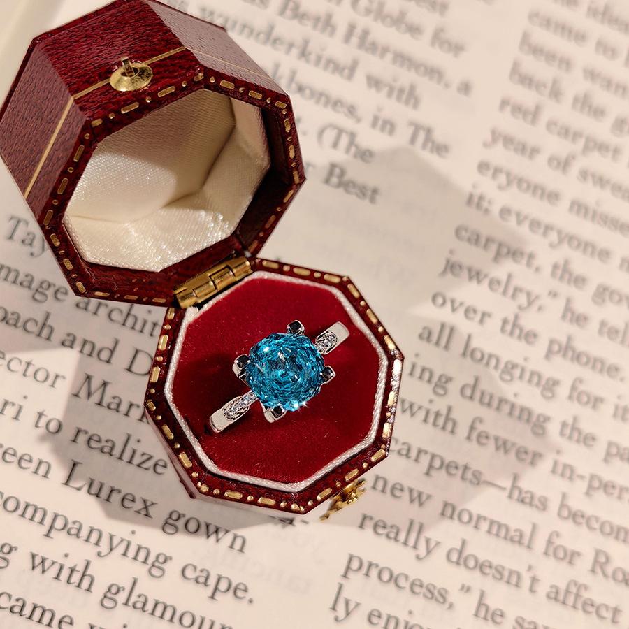 Classic Bull Head Star Anise Rose Cut Paraiba Pendant Necklace Colorful Diamond Stud Earrings Pink Diamond Ring Sea Blue Bracelet