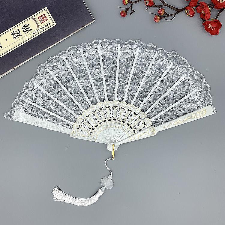 European Style, Retro Lace Lace, Women's Fan, Summer, Orchid Fan, Dance Performance, Photography Props, Folding Fan