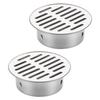 2 pièces Bonde de sol ronde robuste en acier inoxydable pour douche et salle de bain avec attrape-cheveux Finition brossée Installation facile