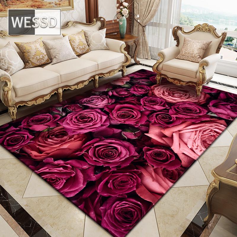 

3D ковер с цветочным узором розы для большой гостиной и спальни 100x150cm 1pcs