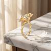 Cute Elegant Magpie Bird Ring Rhinestone Vintage Finger Ring Sweet Alloy Bird Opening Ring Daily